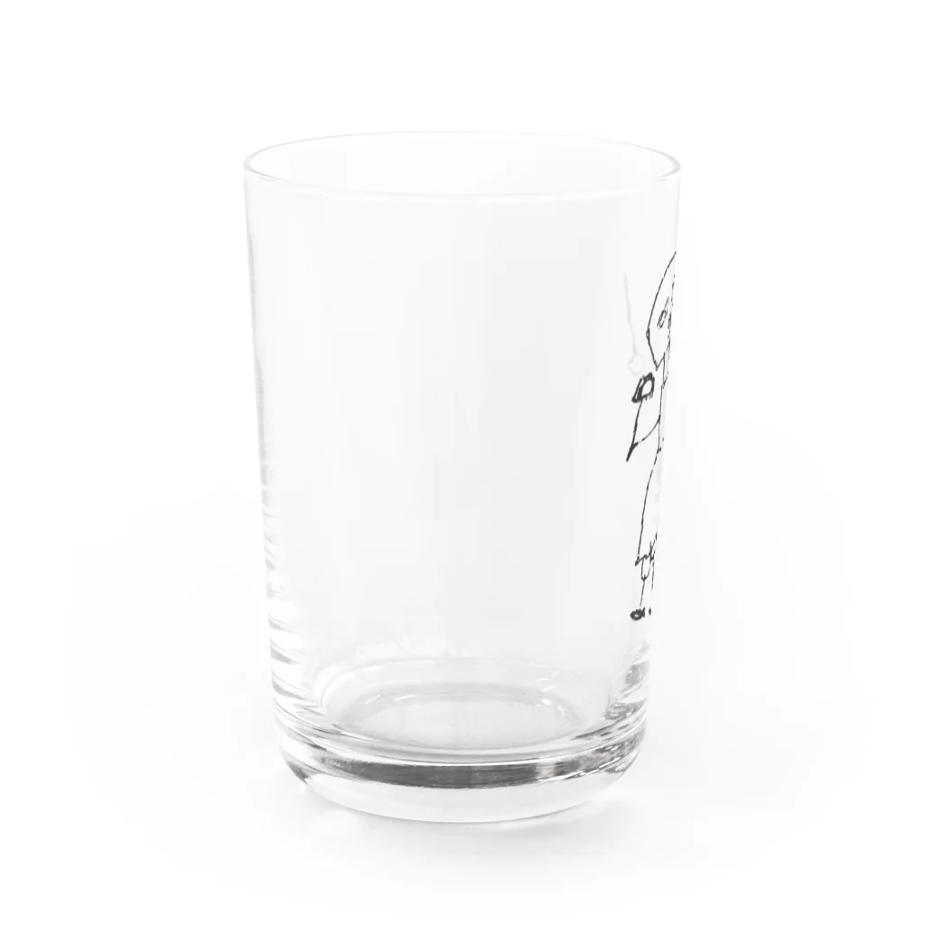 橙色の歩く少女 Water Glass :left