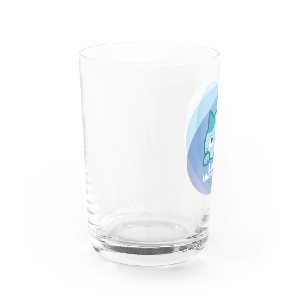 夙川育ち＠ネットショップのLand like a cat blue　〜　夙川育ち Water Glass :left