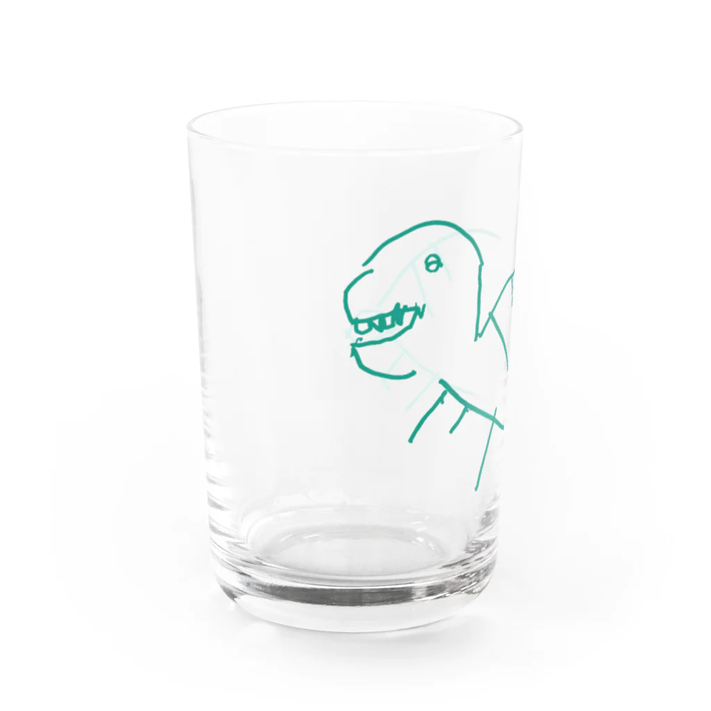 橙色の恐竜 Water Glass :left