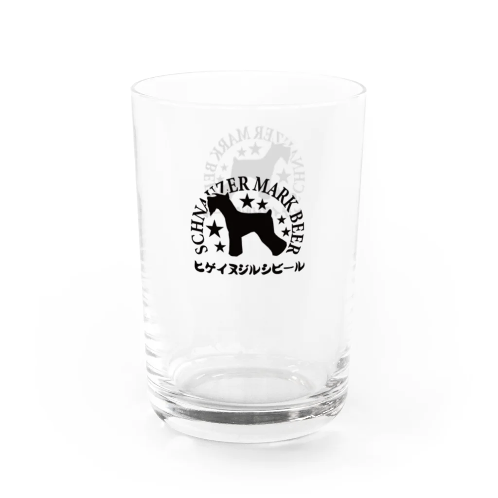 イチゴキカクの髭犬印麦酒/黒 Water Glass :left