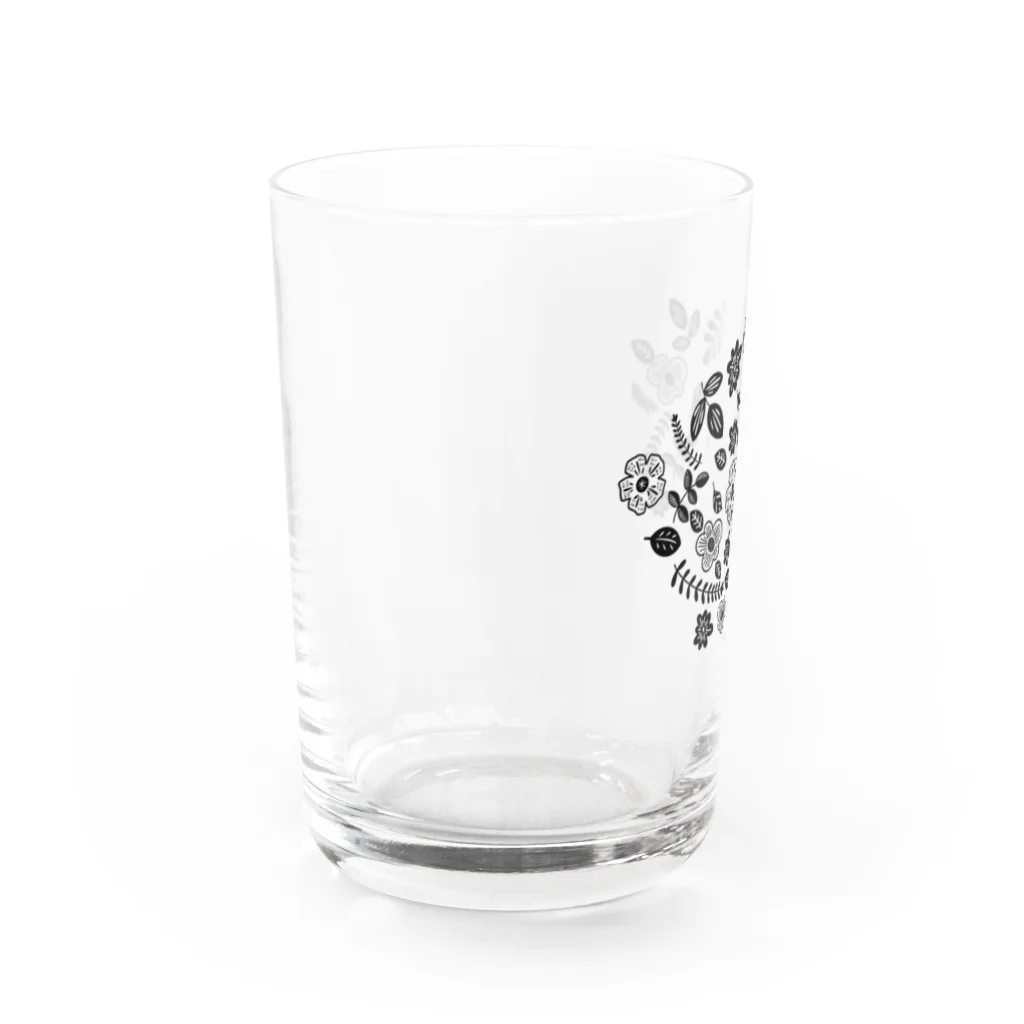 Aimiのモノクロフラワー グラス左面