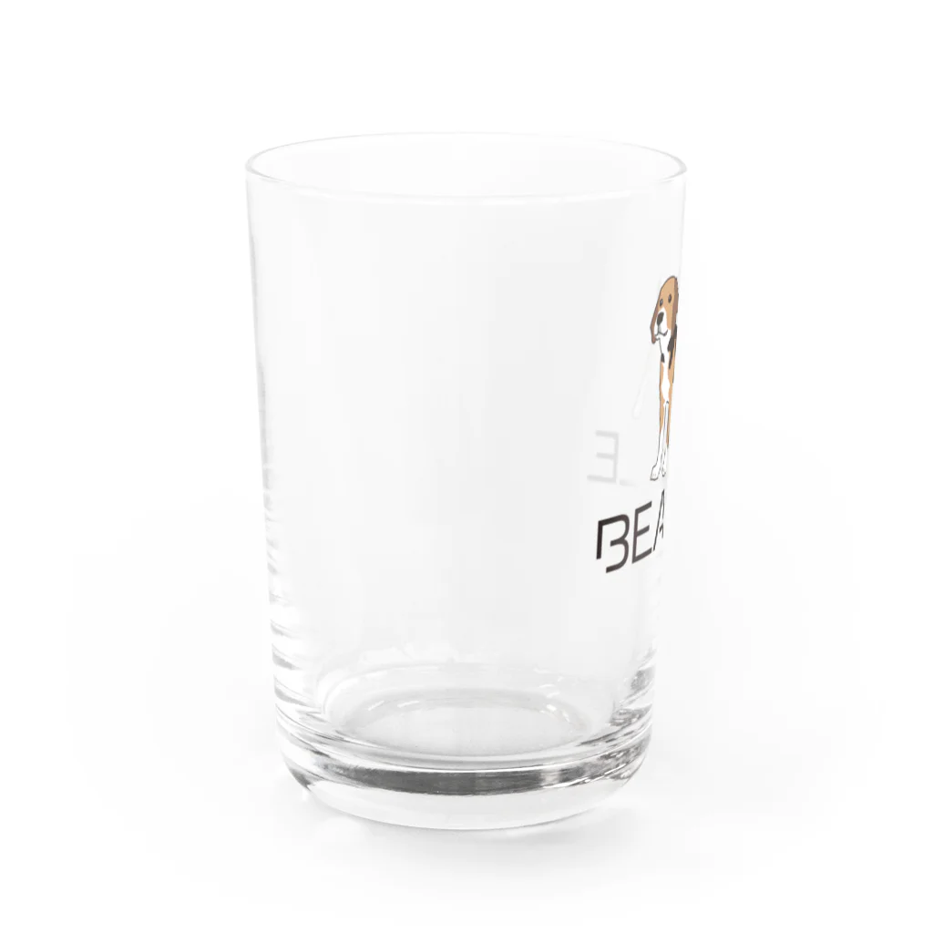 イラストカフェ（ビーグル）のBEAGLEロゴ＆イラスト Water Glass :left