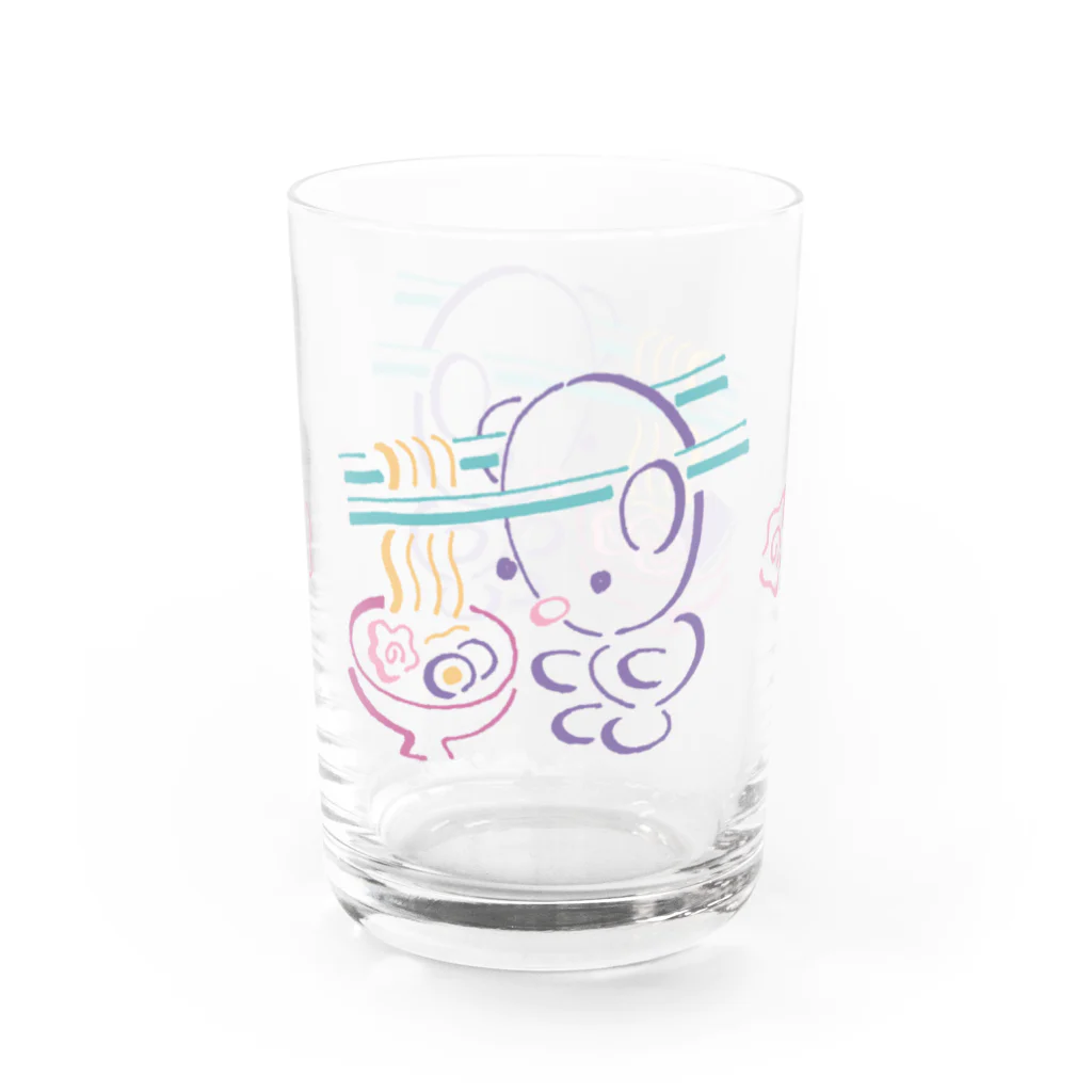 ヌトグランのミミハシ・らぁめん Water Glass :left