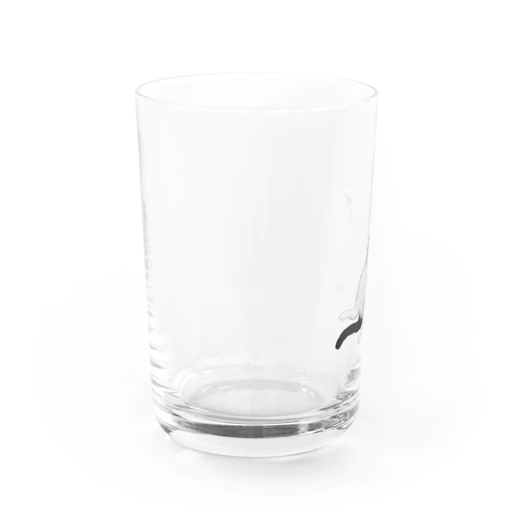 chiicoroのへそ天のモモ Water Glass :left