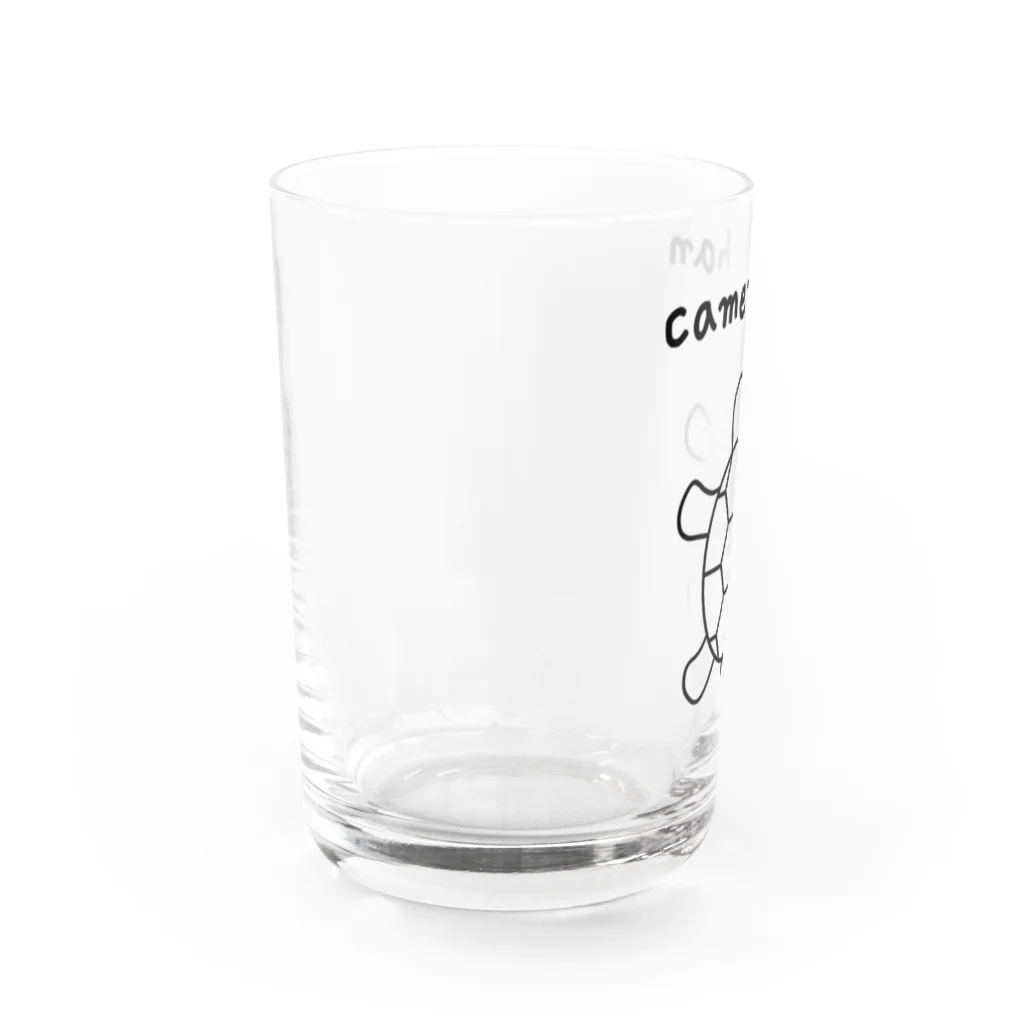 カメちゃん𓆉のカメちゃんロゴ Water Glass :left