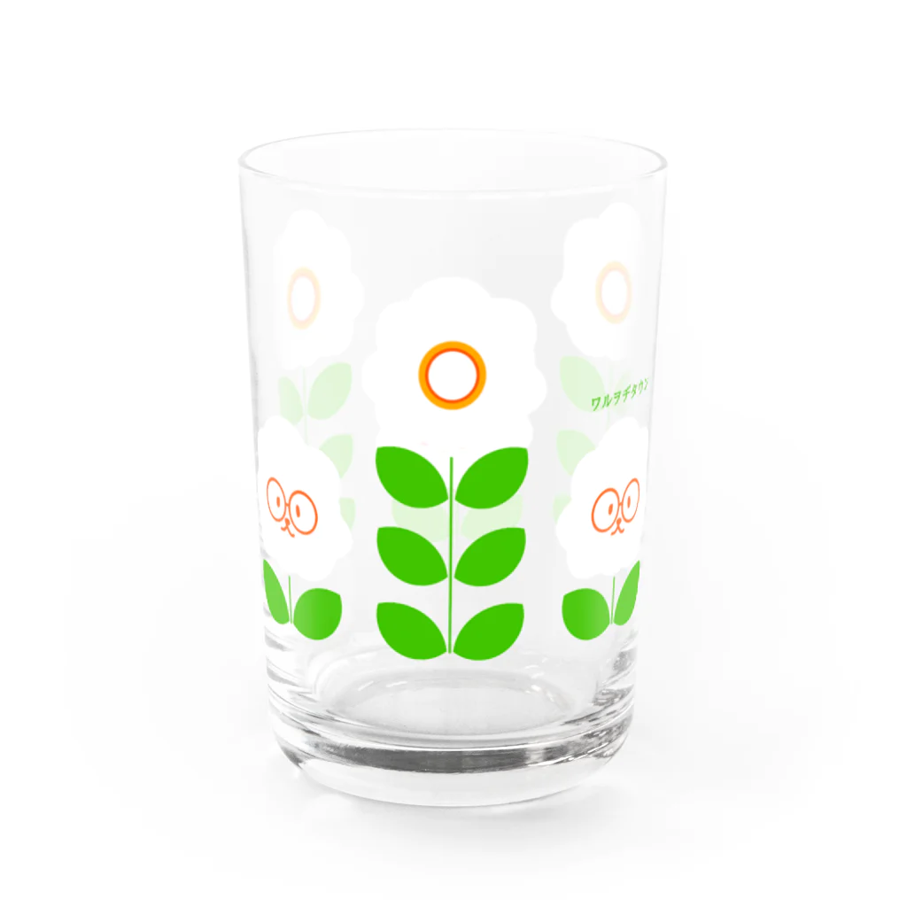 菊地わやのレトロいぬ（白）（文字入り） Water Glass :left