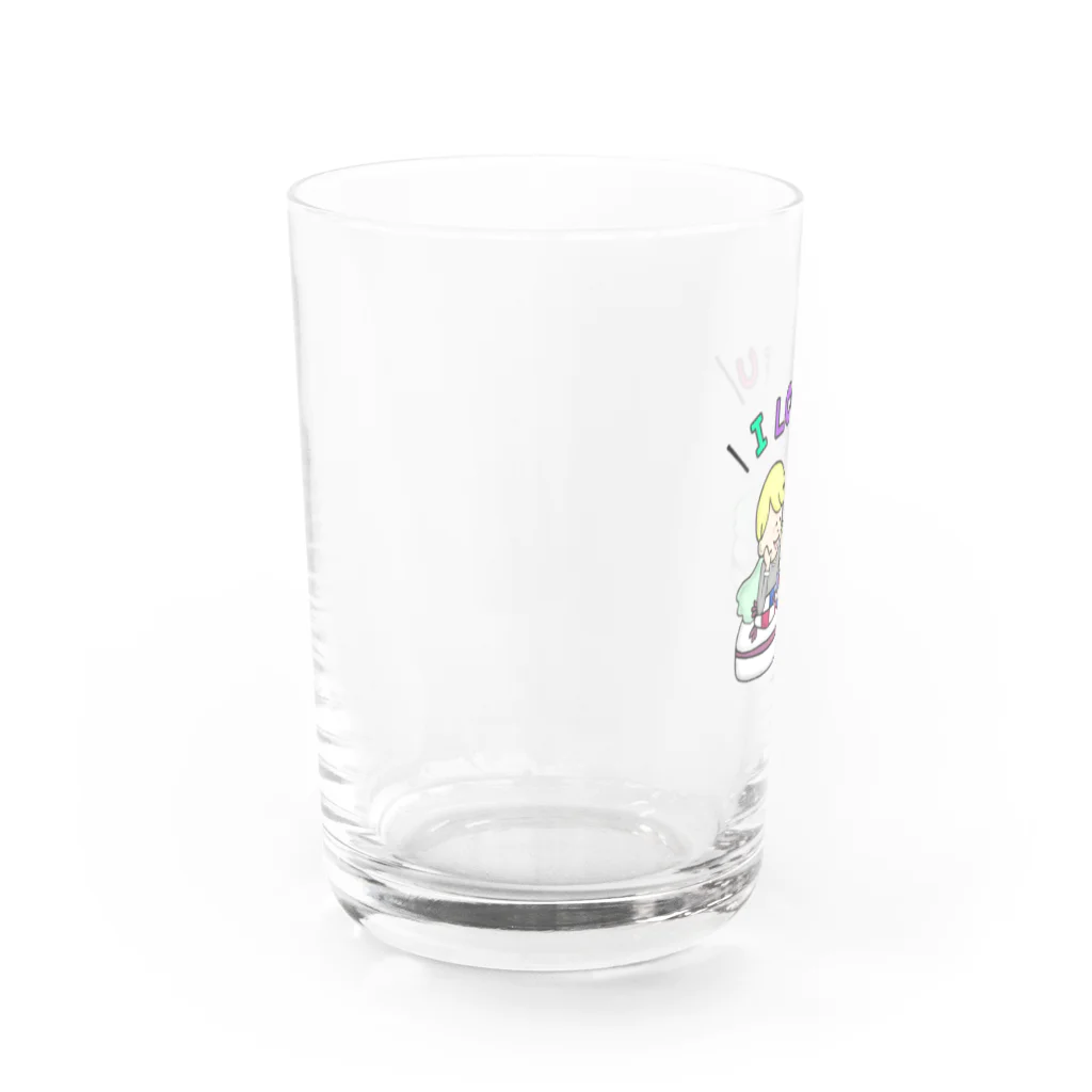 ogaaのi love u Water Glass :left