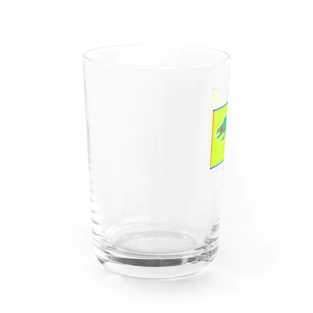 ハッピーなナタリーのワニさんガラスコップ Water Glass :left