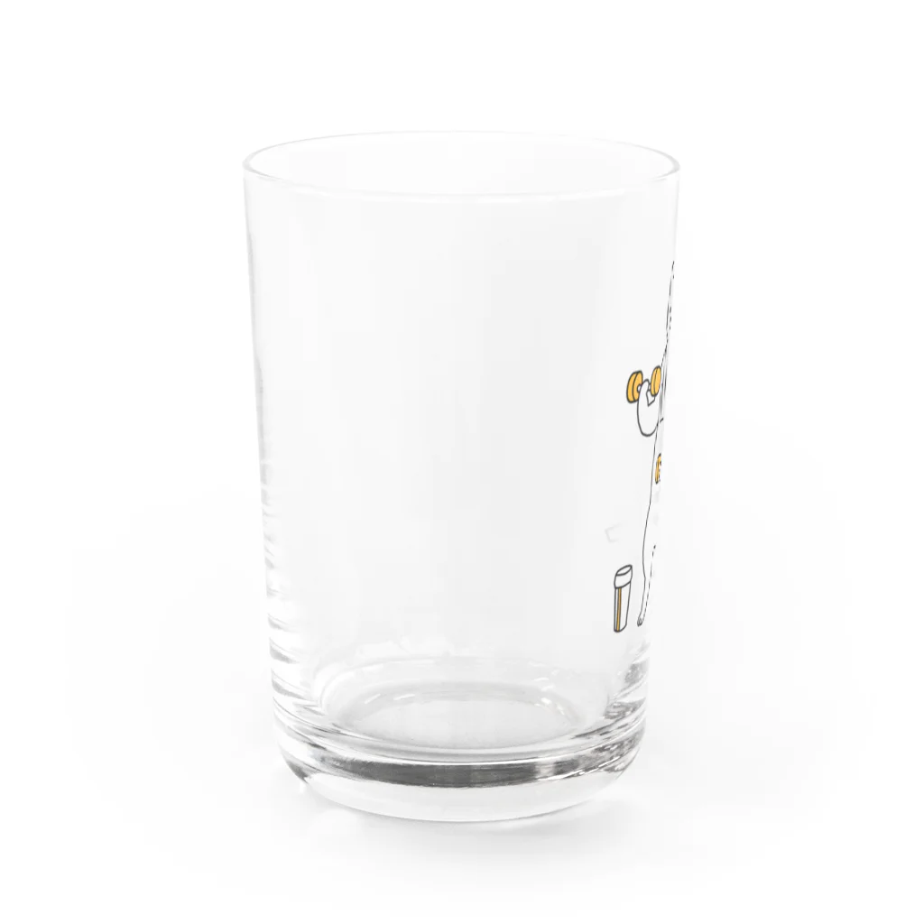 械海の巣ごもり猫とダンベルとプロテイン Water Glass :left