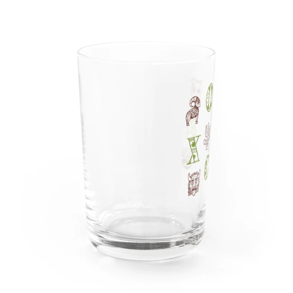 IZANAMI by Akane Yabushitaの🌍 世界のまち 🇲🇽 メキシコ・オアハカ (イエロー) Water Glass :left