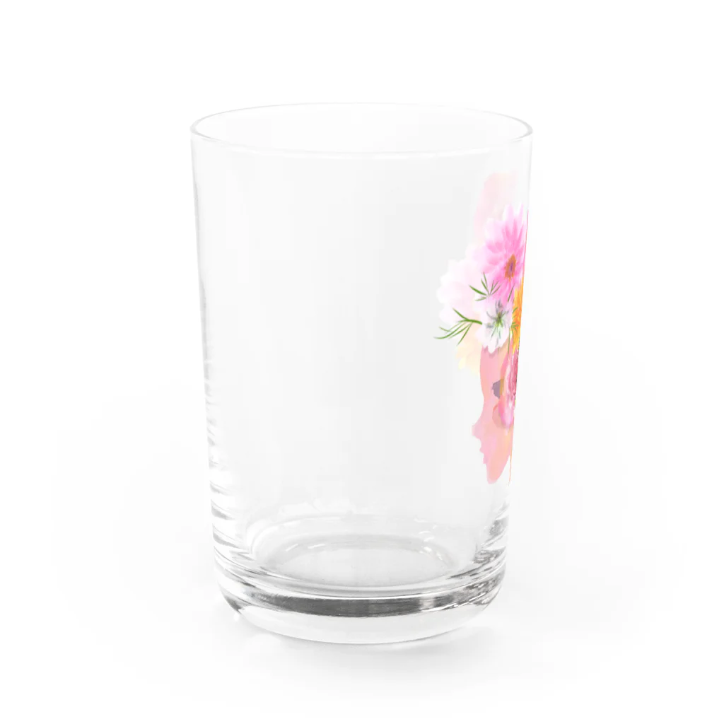 スタジオ　ねこのしっぽの淡紅花少女 Water Glass :left