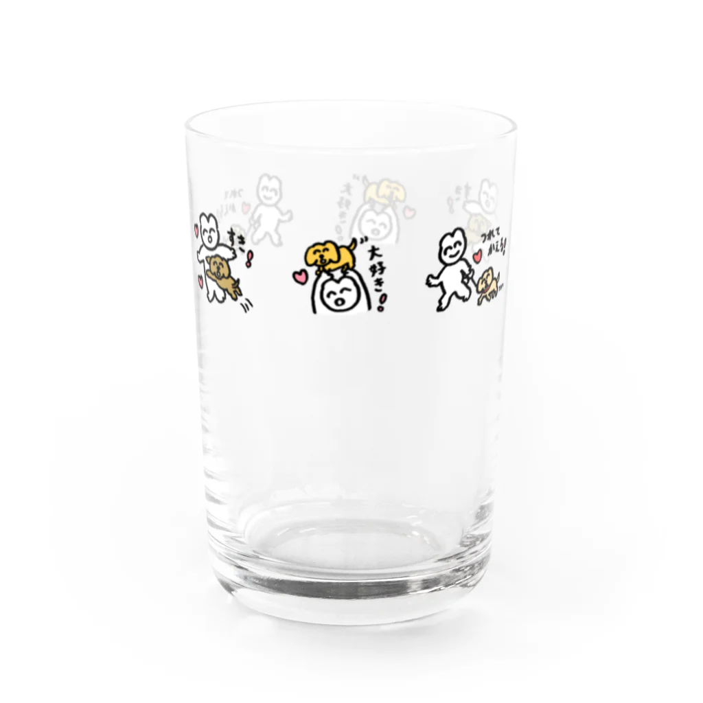 ねむいねむいうさぎ雑貨店のいぬかわいくてどうしよう Water Glass :left