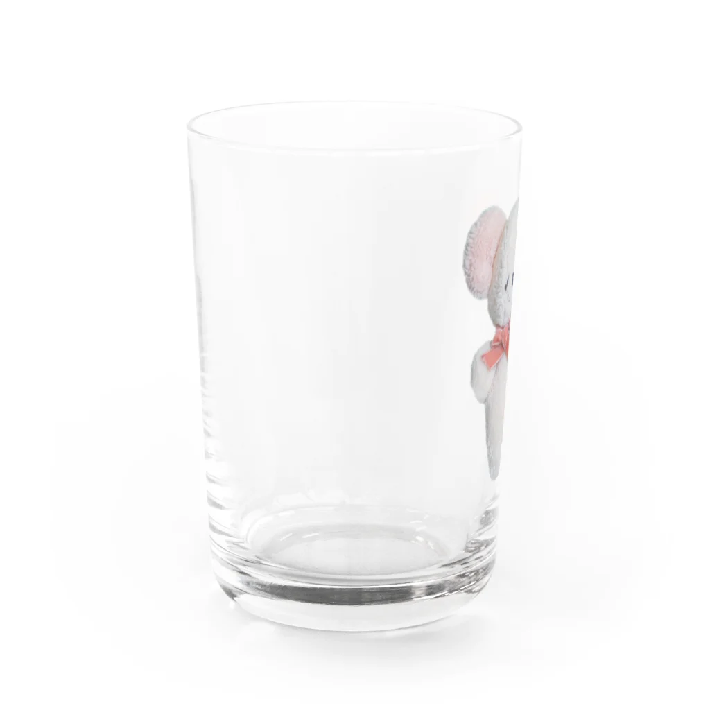 makuの白ねずみショップの白ねずみさん／にっこり Water Glass :left