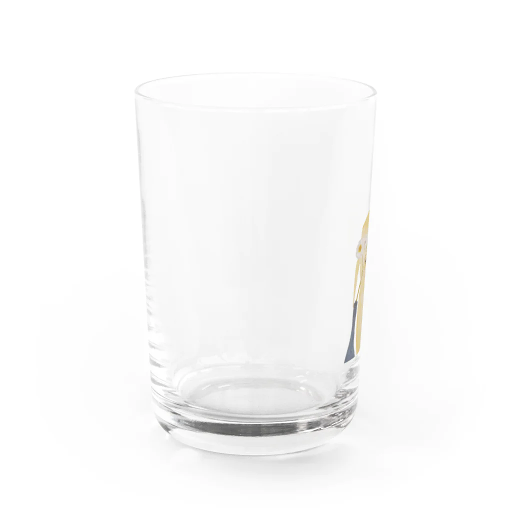 のんびり屋の犬と花 Water Glass :left