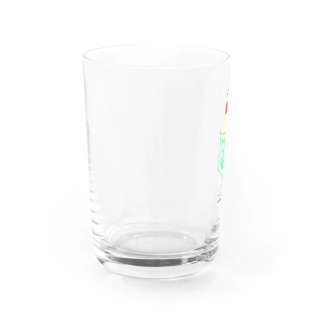 苺のクリームソーダラパン Water Glass :left