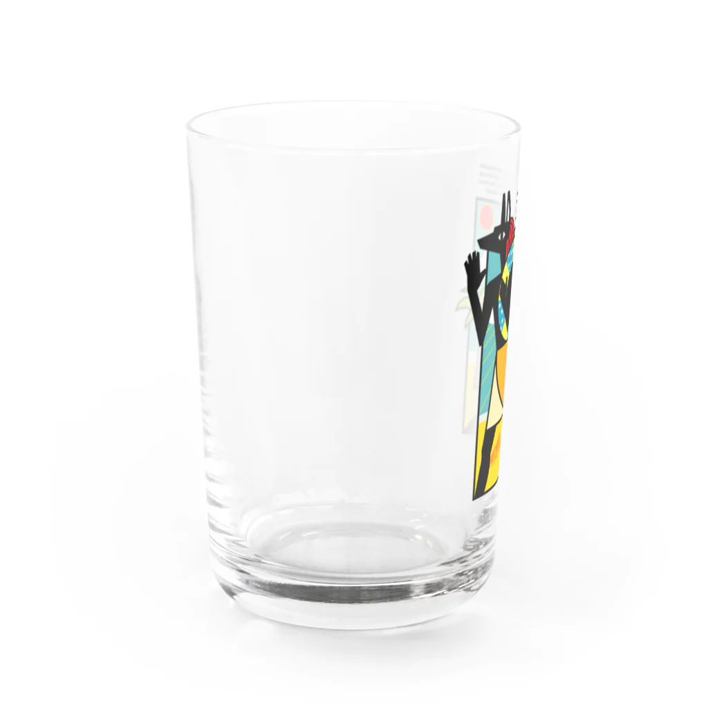 huroshikiの夏のアヌビス神 in the beach Water Glass :left