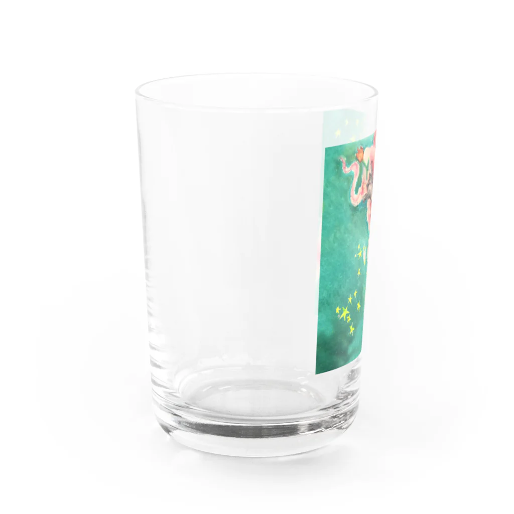 art-mimösaのオーロラとネコとフラワーと Water Glass :left