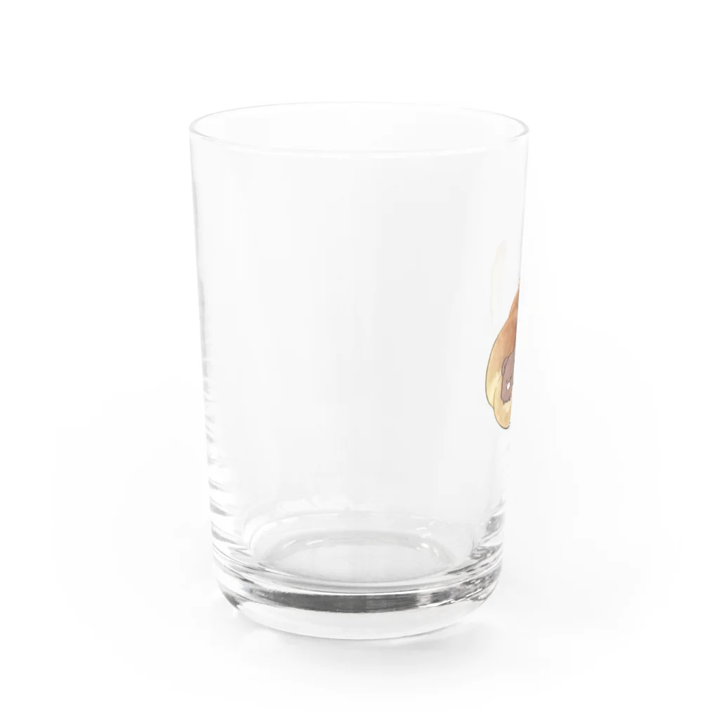 おおかみぴえろのくまのチョココロネ Water Glass :left