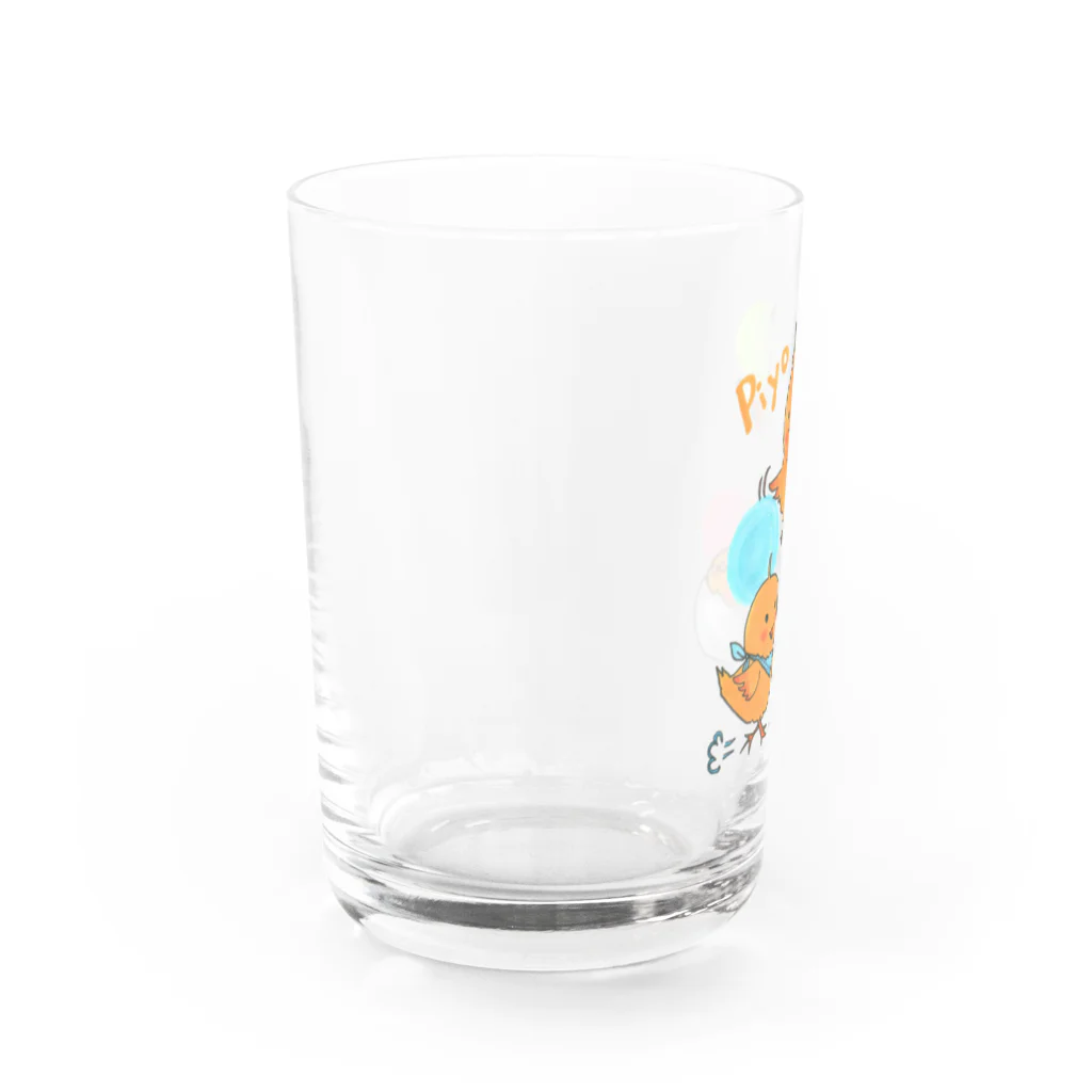 ＊あり＊の虹色創世記の３匹のヒヨコちゃん🐥🐤🐣 Water Glass :left