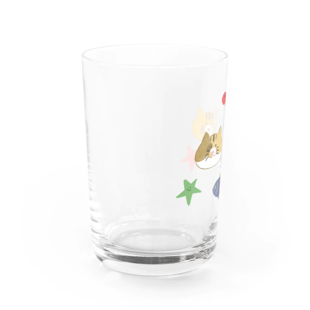 おこらないネコはなたんのはなたんとしまちゃん Water Glass :left