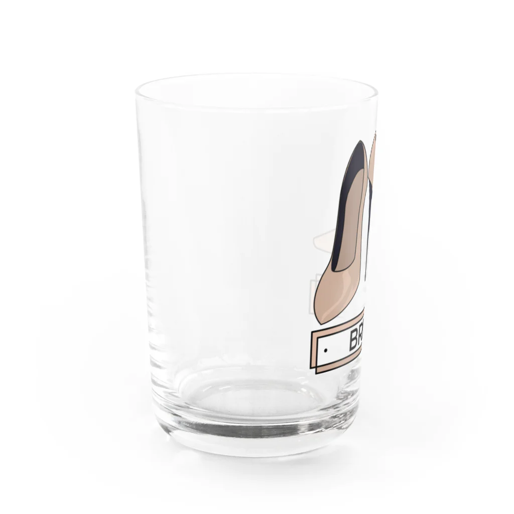 ペアTシャツ屋のシバヤさんのペア(BRIDE)ヒール_ベージュ Water Glass :left