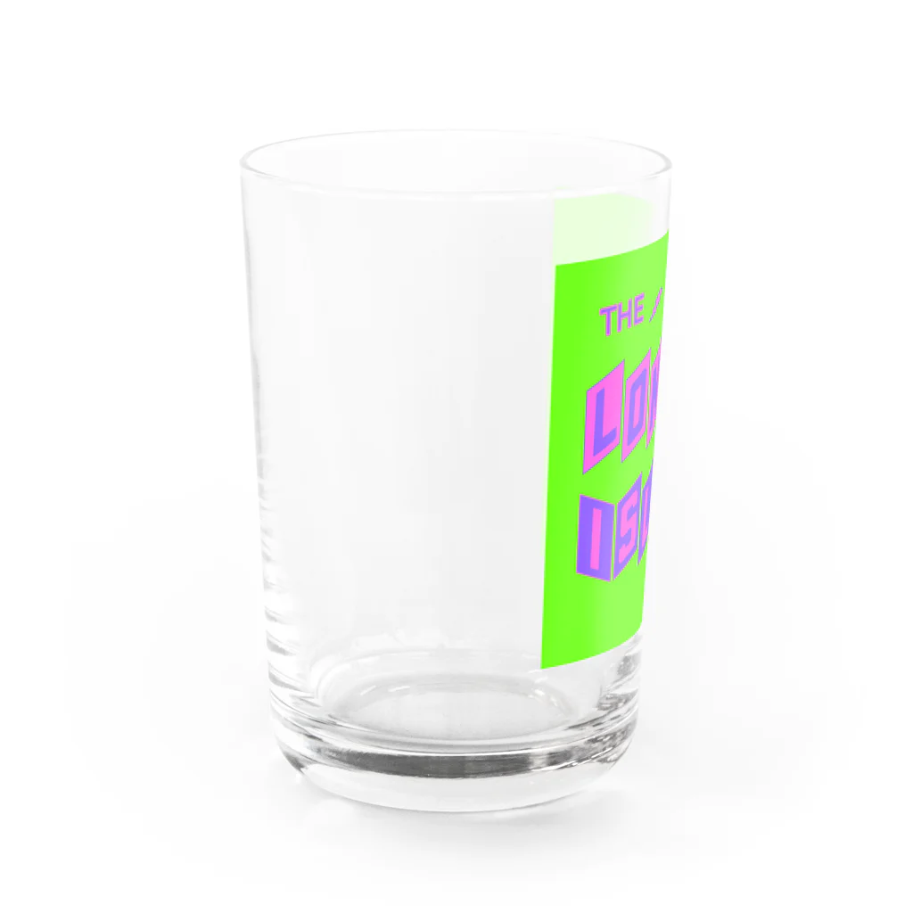 ザ ロングアイランド アパレルの平行四辺形デザイン パープル×ピンク×グリーン Water Glass :left