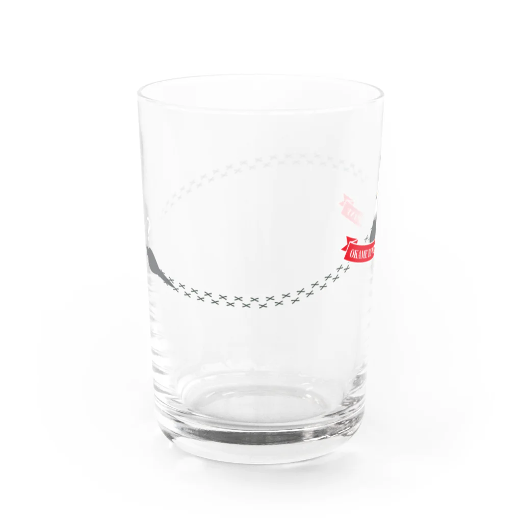 Jaune Vertの小鳥の足あと（オカメインコ・ホワイトフェイス） Water Glass :left