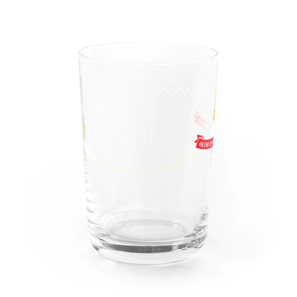 Jaune Vertの小鳥の足あと（オカメインコ・ルチノー） Water Glass :left