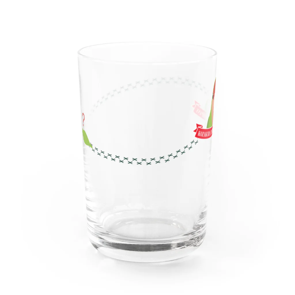 Jaune Vertの小鳥の足あと（コザクラインコ・ノーマル） Water Glass :left