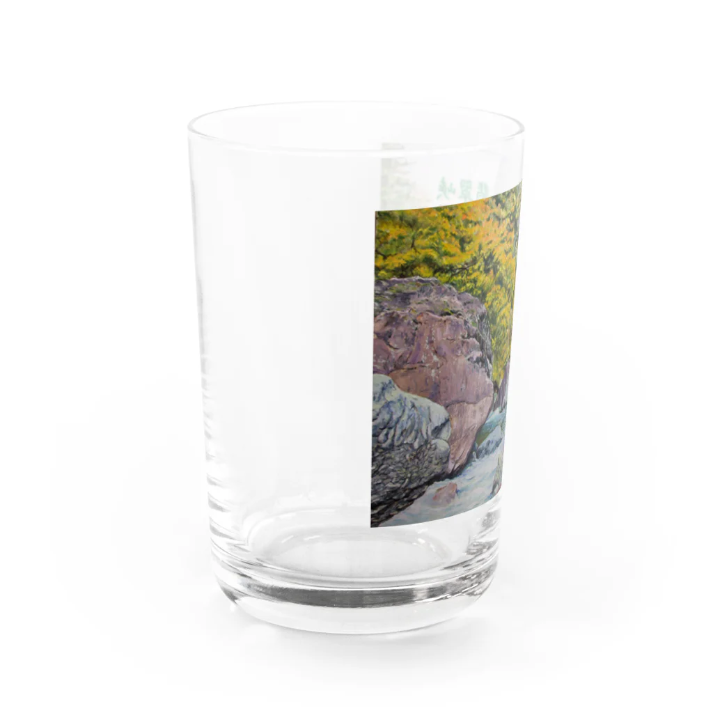 ミニ画廊ヨシデンの小滝川ヒスイ峡 Water Glass :left