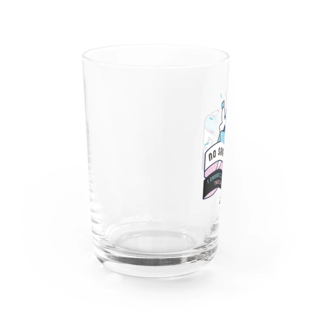 SANKAKU DESIGN STOREのNO SAKE NO LIFE。 レトロな青×赤 Water Glass :left