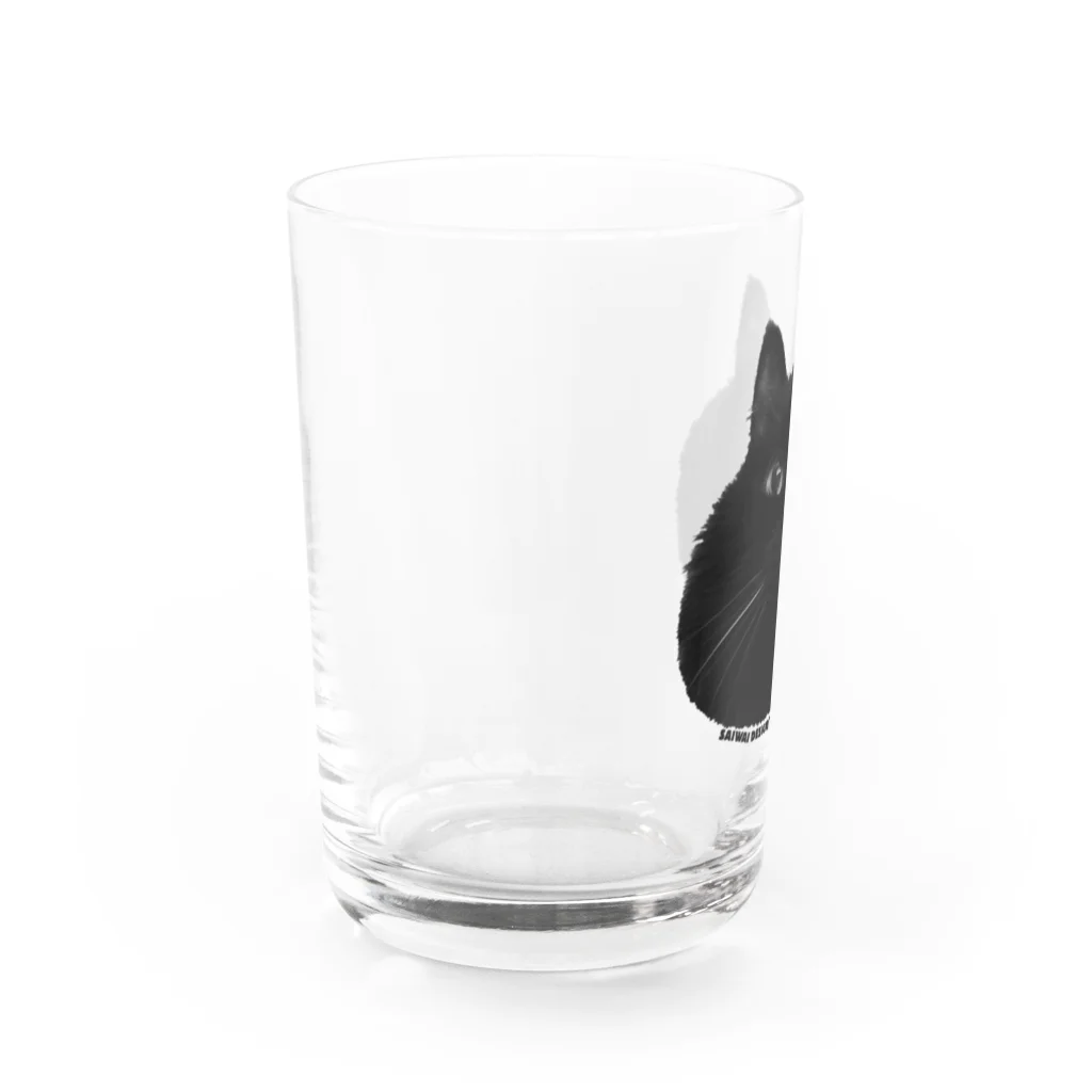 SAIWAI DESIGN STOREのまんまるクロネコ Water Glass :left