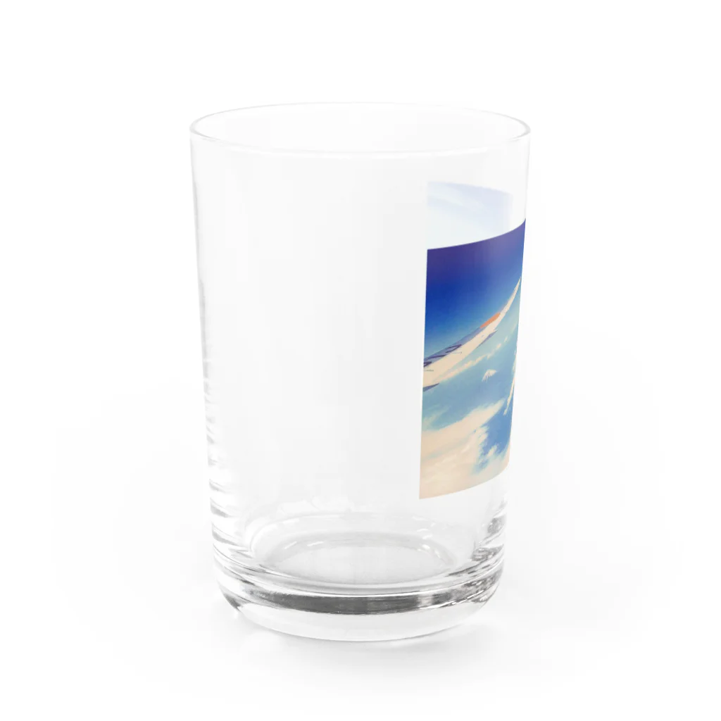 mammamiaの富士山と飛行機 Water Glass :left