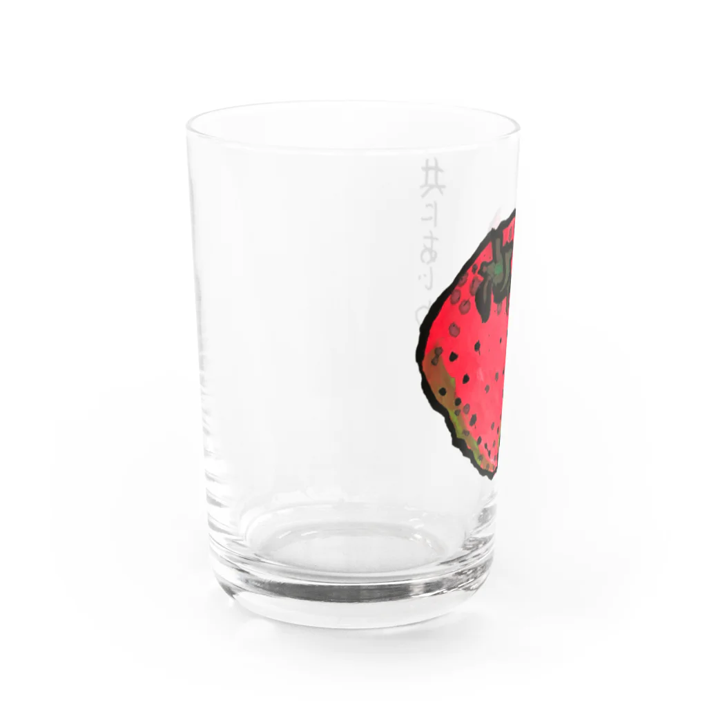 すぅさんのイラストグッズショップのいちごwithポエム Water Glass :left