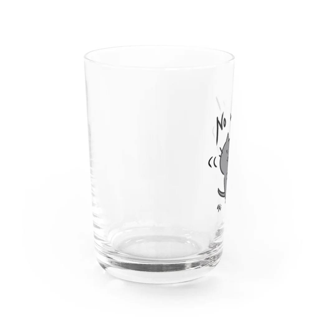 しろねこぽりんとにゃんずといろいろのイヤイヤ！ クロネコ Water Glass :left