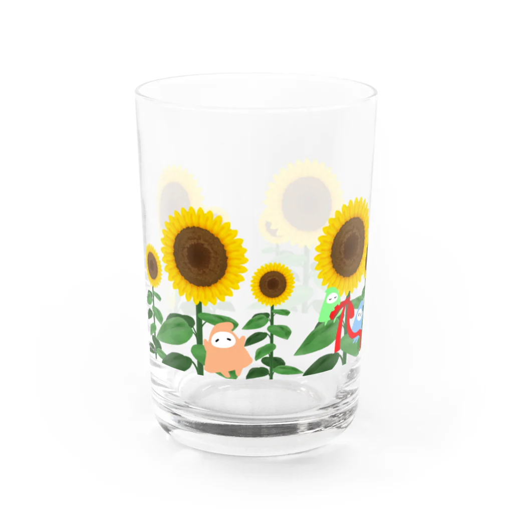 しばの夢工房イラストグッズ店の夏を楽しむ幸せの小人さんたち Water Glass :left