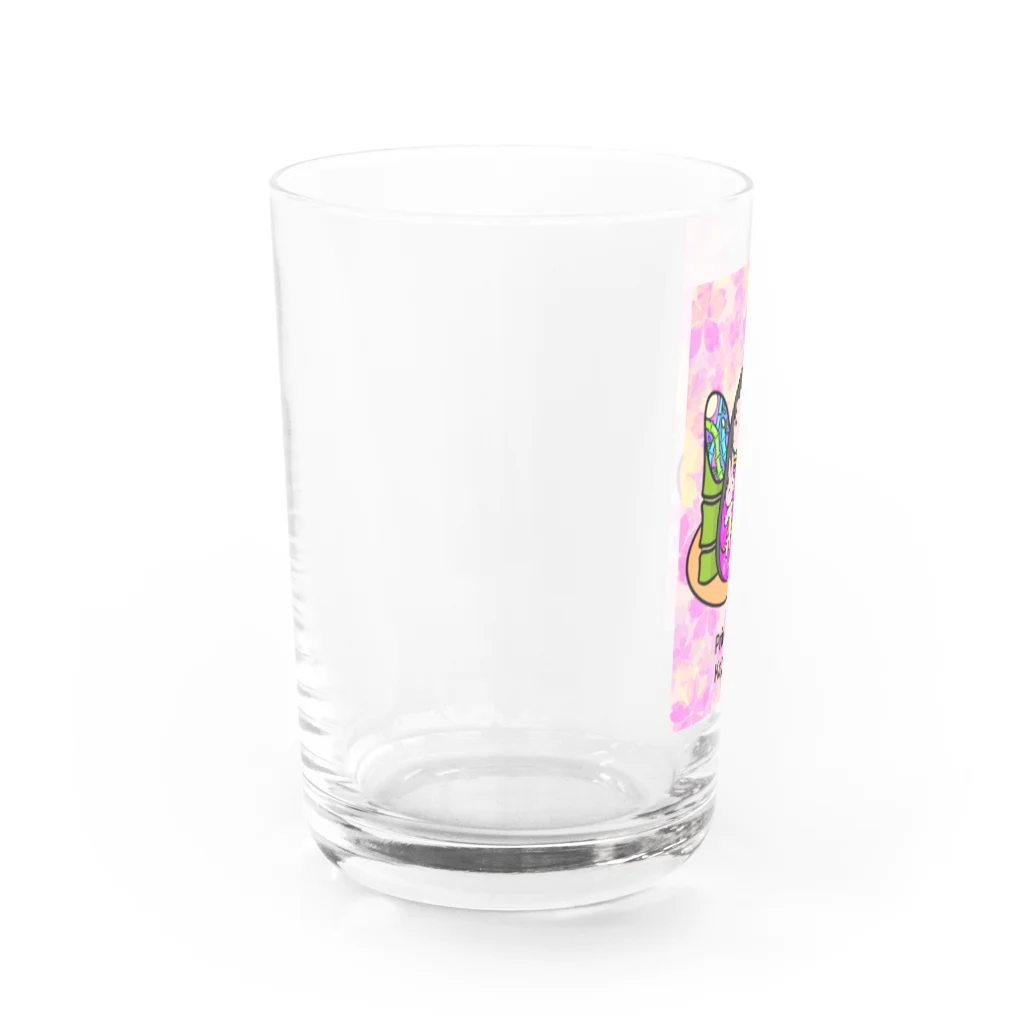 紫キャベツのネイルアート　かぐや姫と月ウサギ Water Glass :left