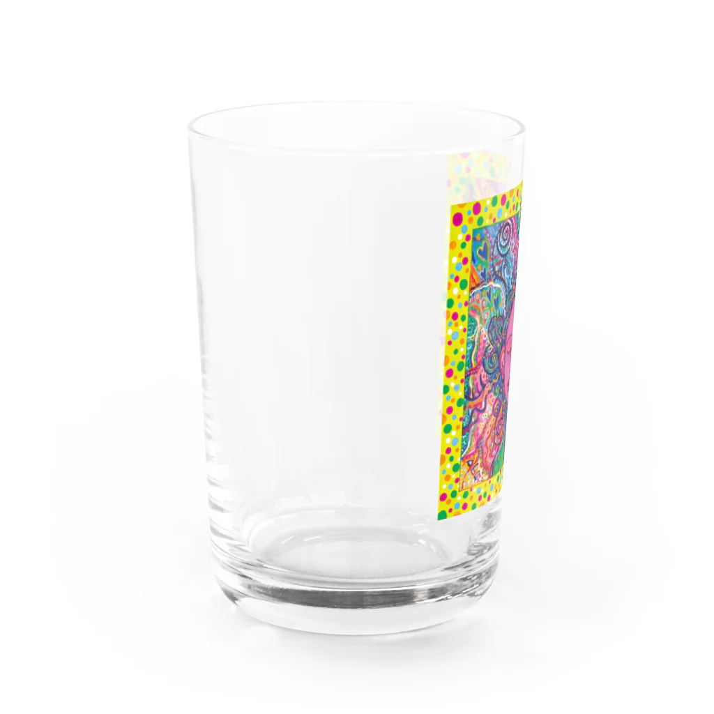 花と女性のイラストレーションのSummer is Coming Water Glass :left