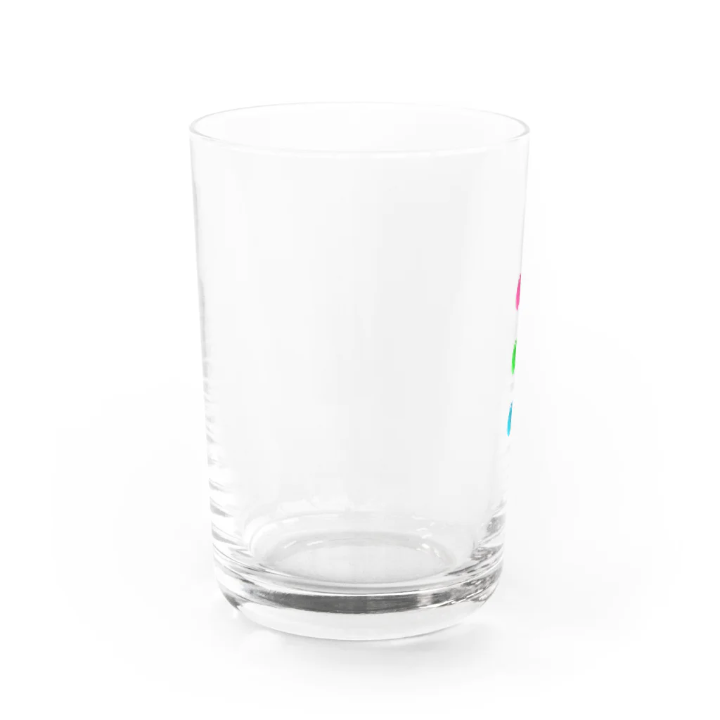 作業着の駄菓子屋のチェリー型ゼリー（ドット絵） Water Glass :left