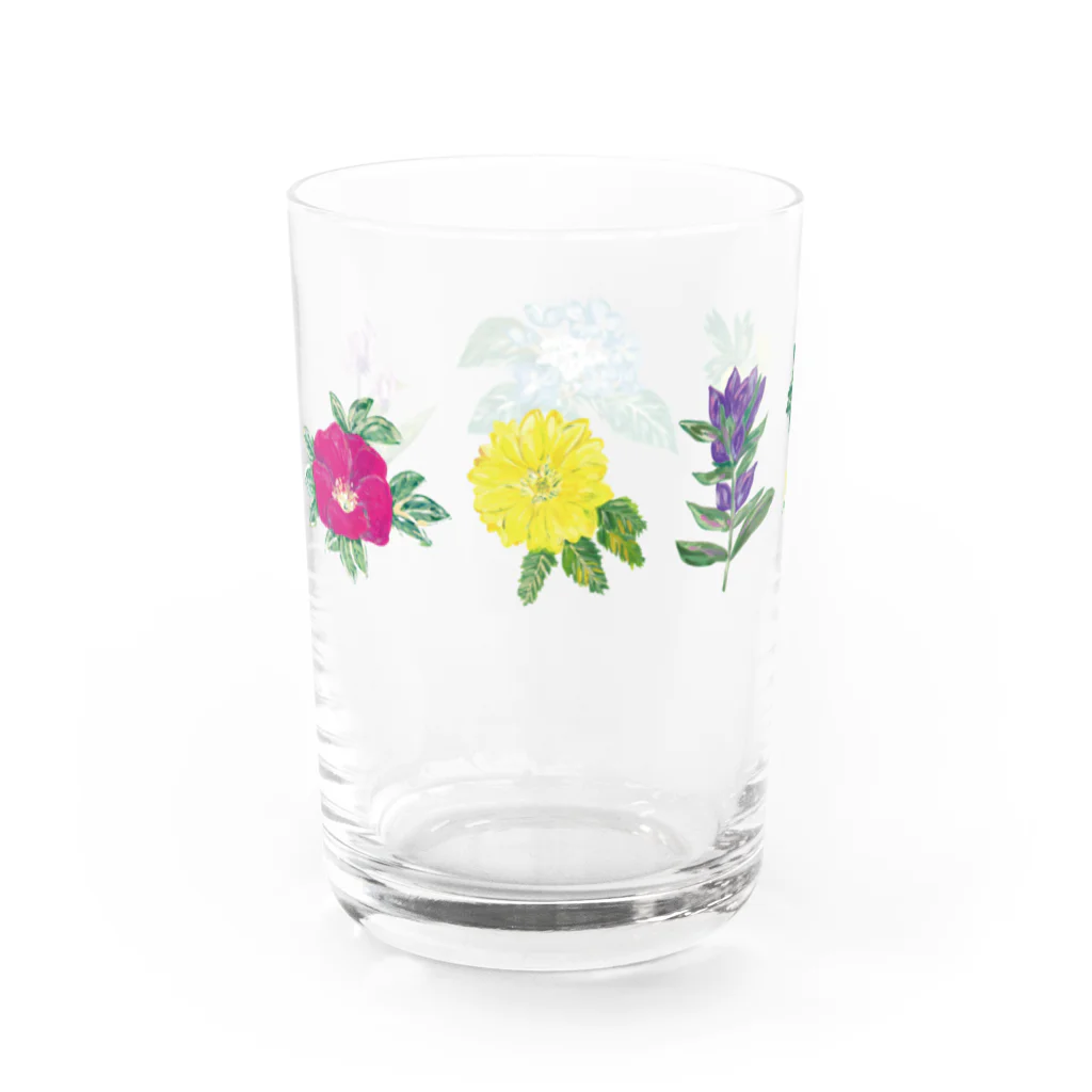 Asahi art styleの北海道の花々 Water Glass :left