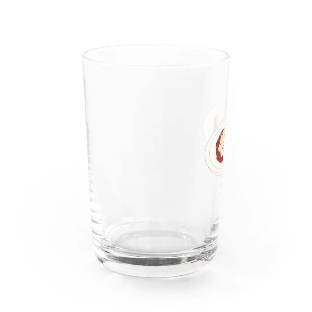 わっさーのれんこん天のかしわ天〜たるジュレ(パプリカ風味)withわさわさ葉っぱ Water Glass :left