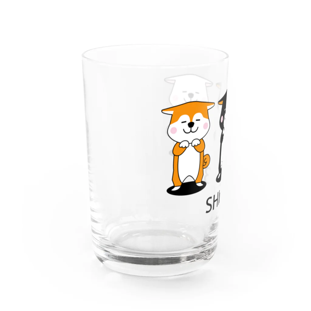 しっぽ堂のSHIBA3飛行機耳の柴犬 Water Glass :left