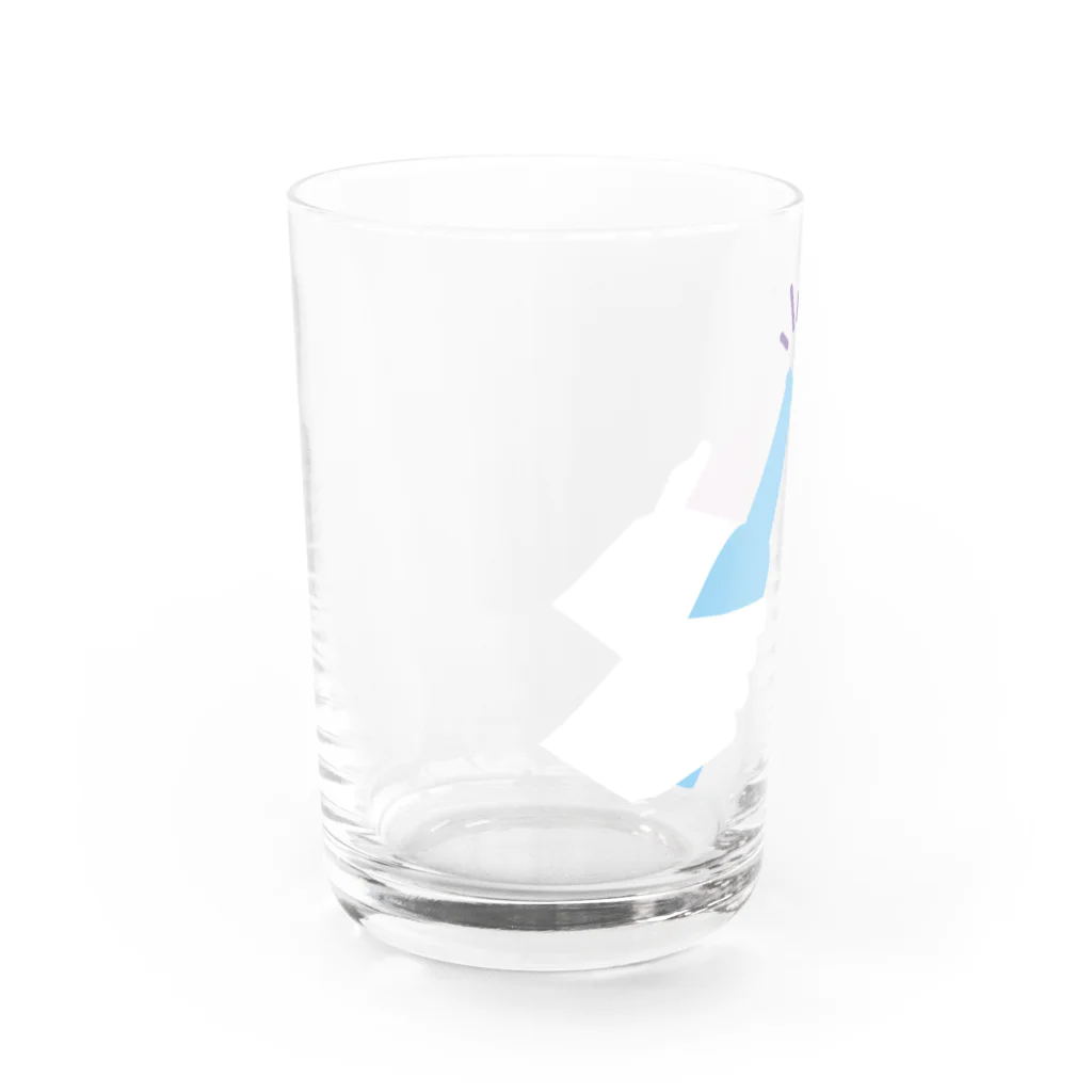 SANKAKU DESIGN STOREの友よ、乾杯しよう！ 青赤 Water Glass :left