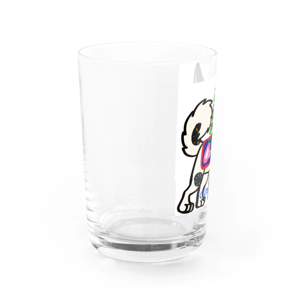 ピーキーちゅうすけの犬はりこ風味の犬とアサガオ  Water Glass :left