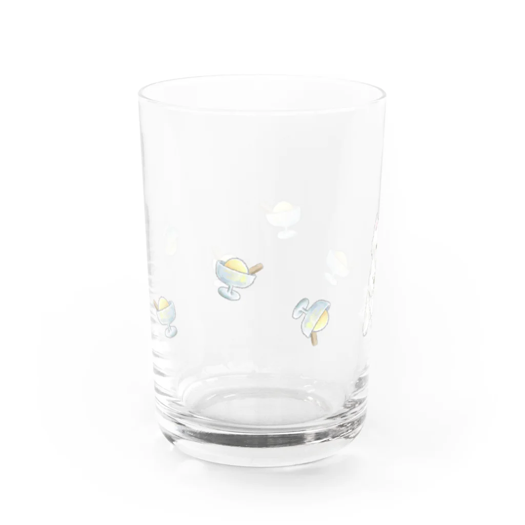 きまぐれこねこのバニラアイスクリームとねこ Water Glass :left