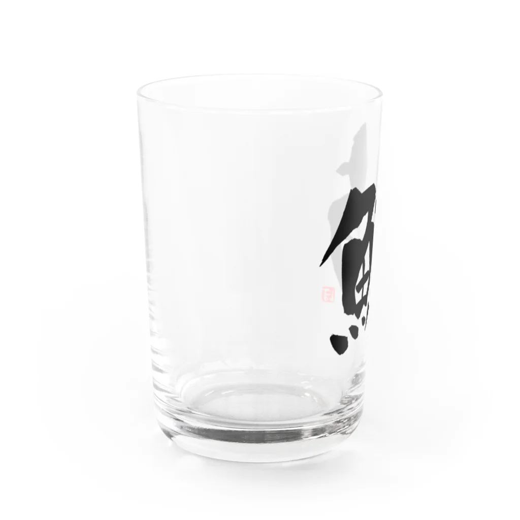 Taisan.NYCの鮪　文字　黒 Water Glass :left