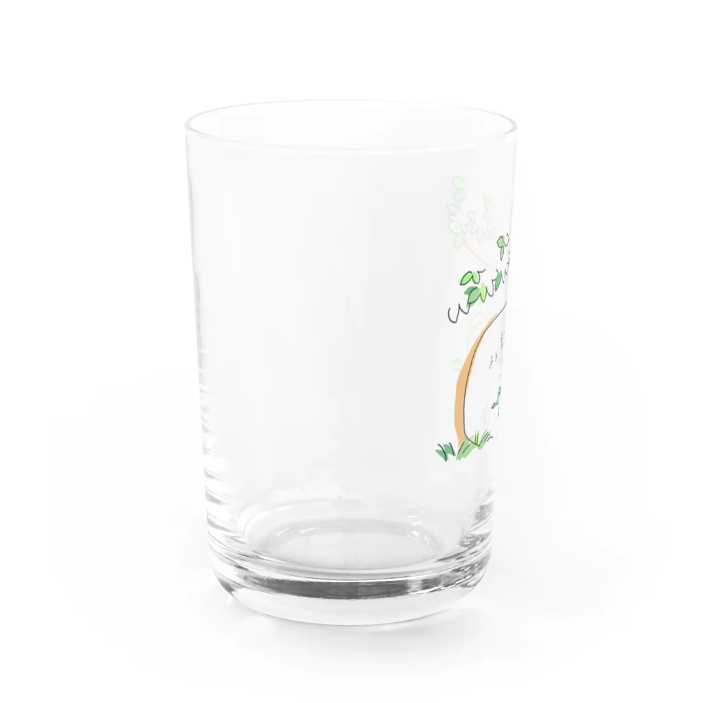 まいにち大変だけどほのぼのって大事の長老の盆栽 Water Glass :left