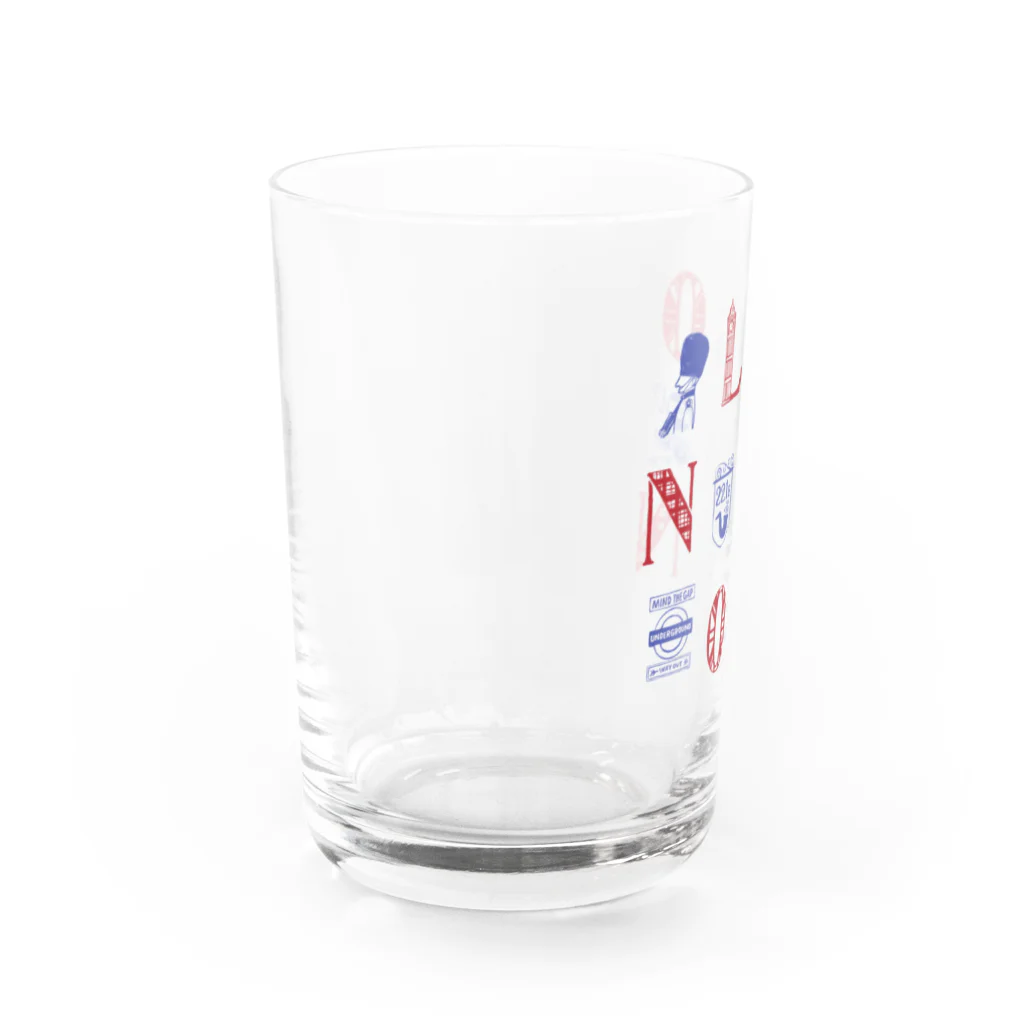 IZANAMI by Akane Yabushitaの🌍 世界のまち 🇬🇧 イギリス・ロンドン (レッド) Water Glass :left