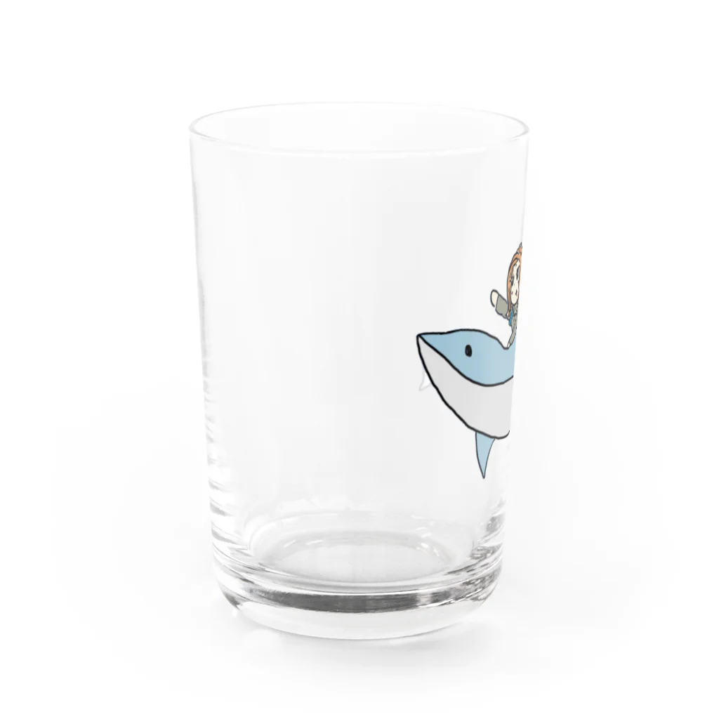 月見うどんのイルカでGo！ Water Glass :left