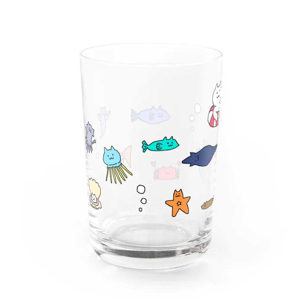 ぽりーのきもすぎない海のなかまたちねこ Water Glass :left